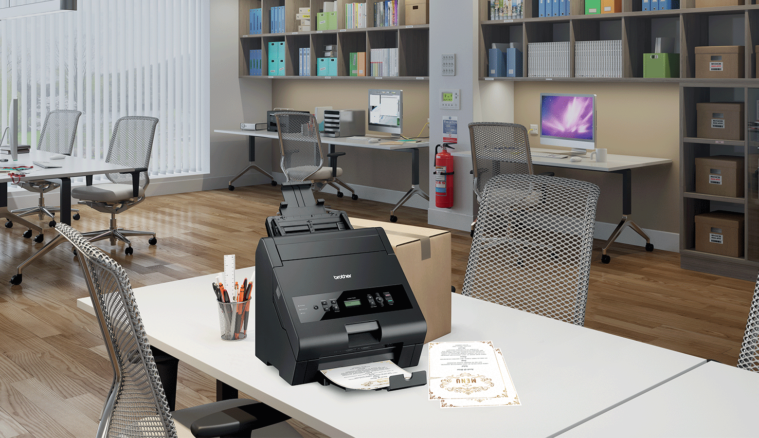 Brother foil printer in back office setting