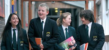 Helsby High School children walking Brother