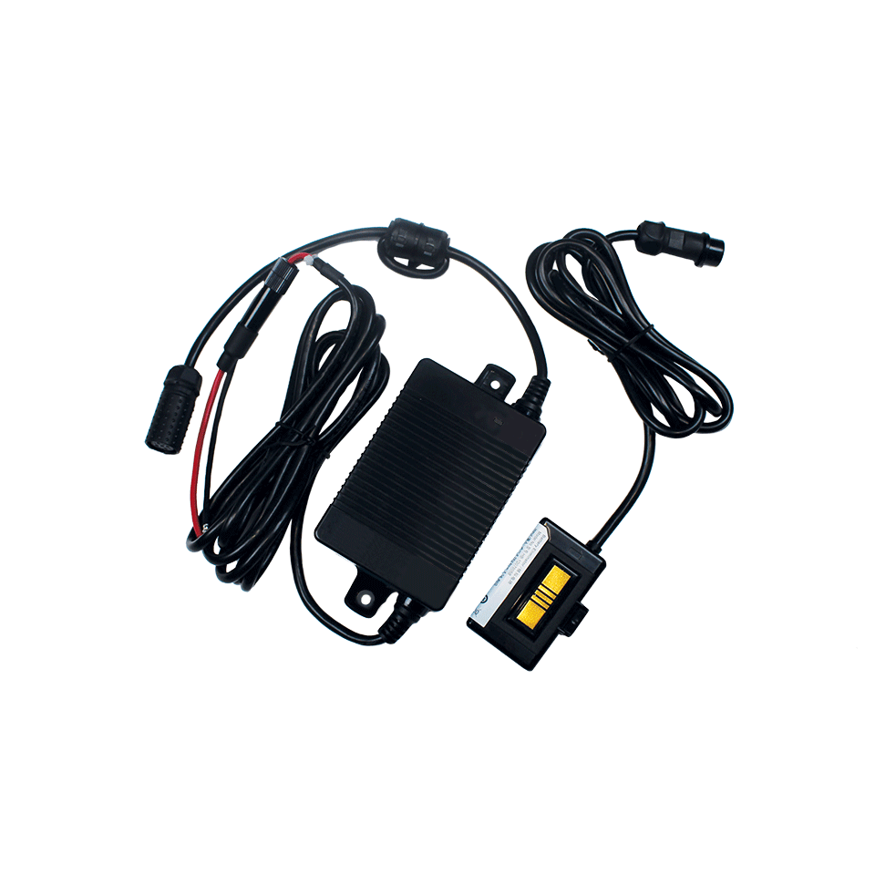 Wired connection battery eliminator kit white background