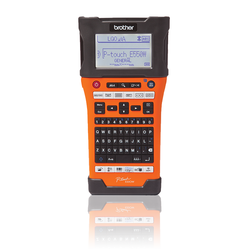 Front-on shot of PT-E550WVP NI label printer for network cable identification