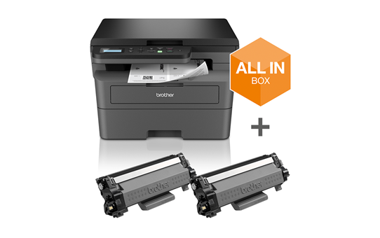 Brother DCP-L2627DWXL A4 Mono Laser Printer All in Box Print Bundle