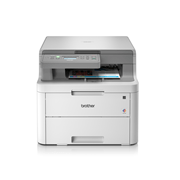 DCPL3510CDW colour LED wireless printers main facing with paper