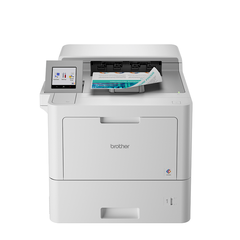 Brother profesionalni barvni laserski tiskalnik, HL-L9470CDN z dokumentom, spredaj
