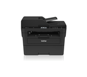 Compact 4-in-1 mono laser printer facing front with shadow