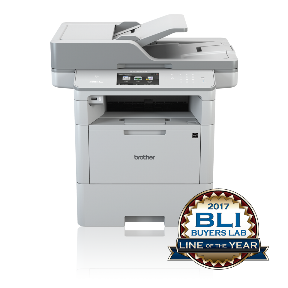 MFCL6800DW front view with BLI Line of the Year logo