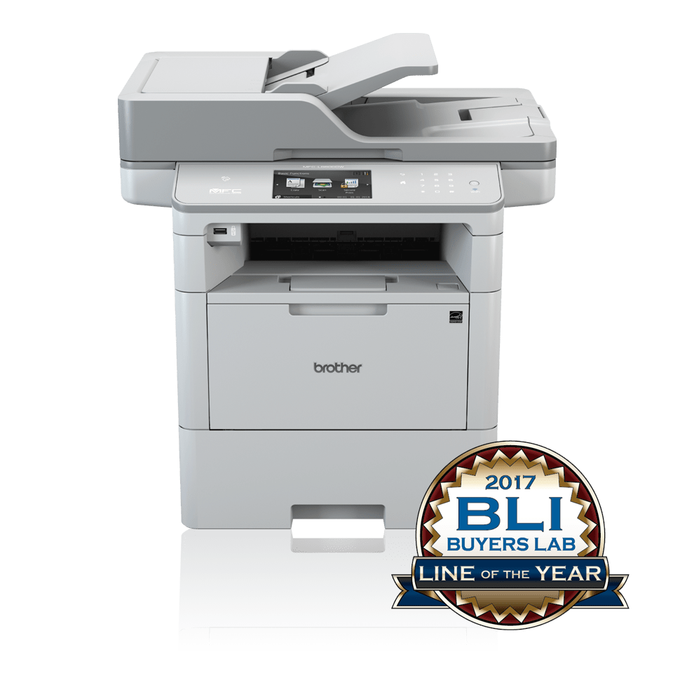 MFCL6800DW front view with BLI Line of the Year logo