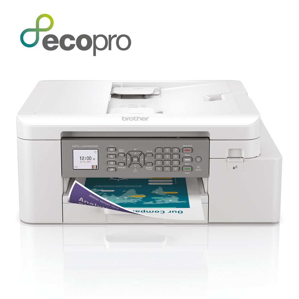 MFC-J4340DWE Drucker mit Farbdruck und EcoPro-Logo auf der Vorderseite