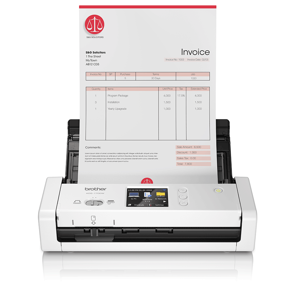 Escáner compacto ADS-1700W Brother