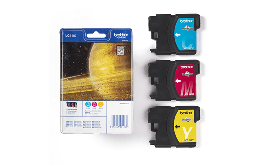 Genuine Brother LC1100RBWBP Ink Cartridge Rainbow Blister Pack 3