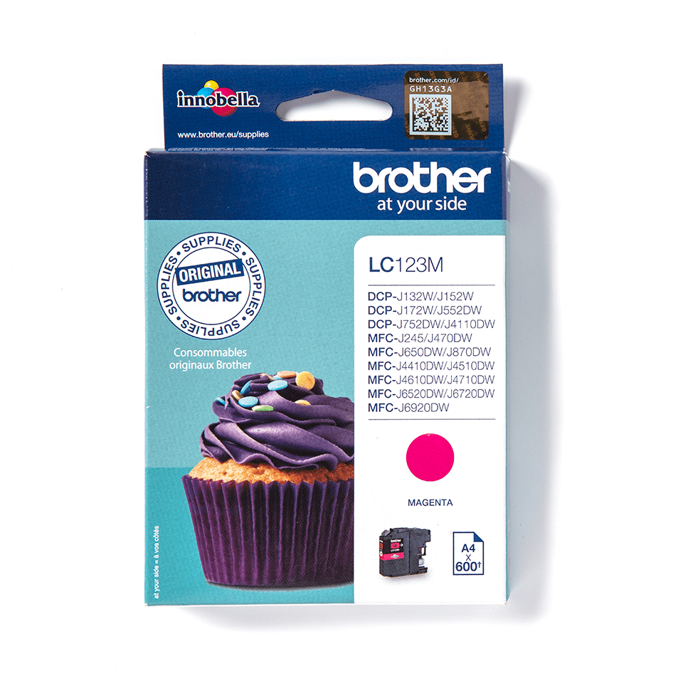 LC123M Brother genuine ink cartridge pack front image