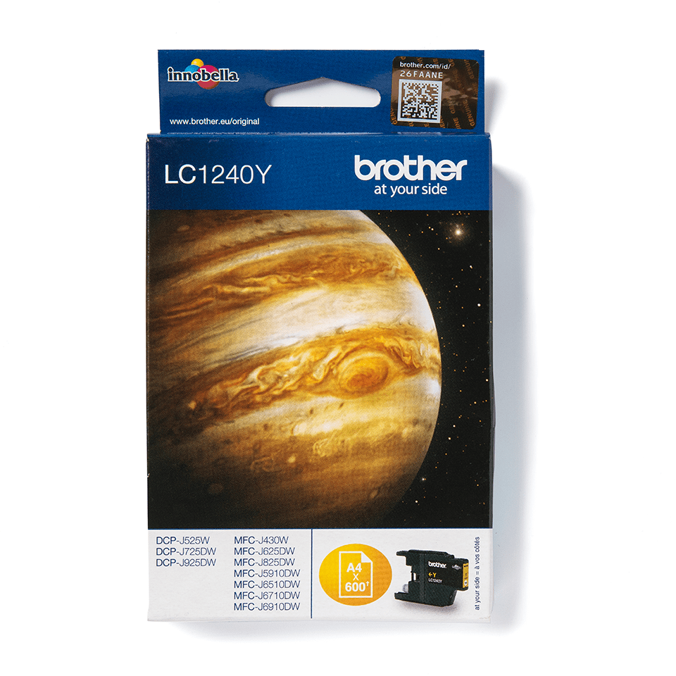LC1240Y Brother genuine ink cartridge pack front image