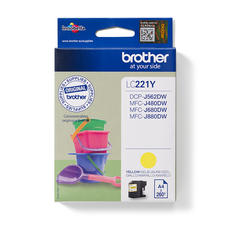 Brother LC221Y gul blekkpatron i eske