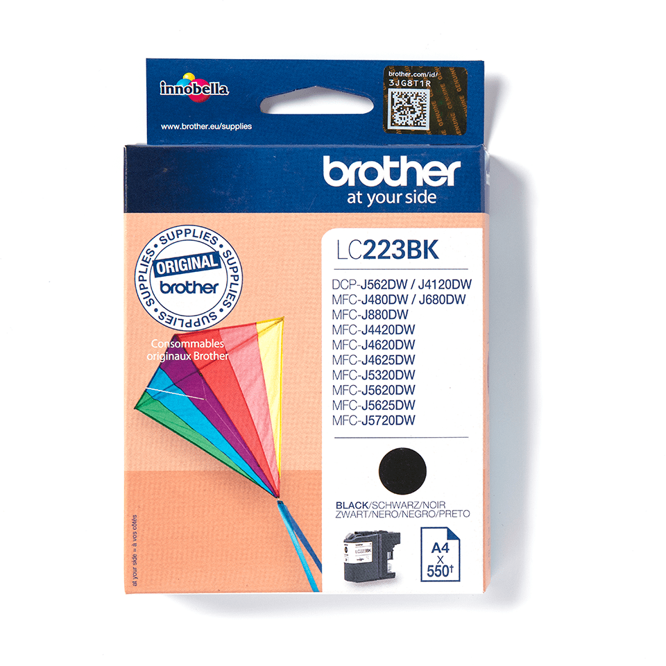 LC223BK  Brother genuine ink cartridge pack front image