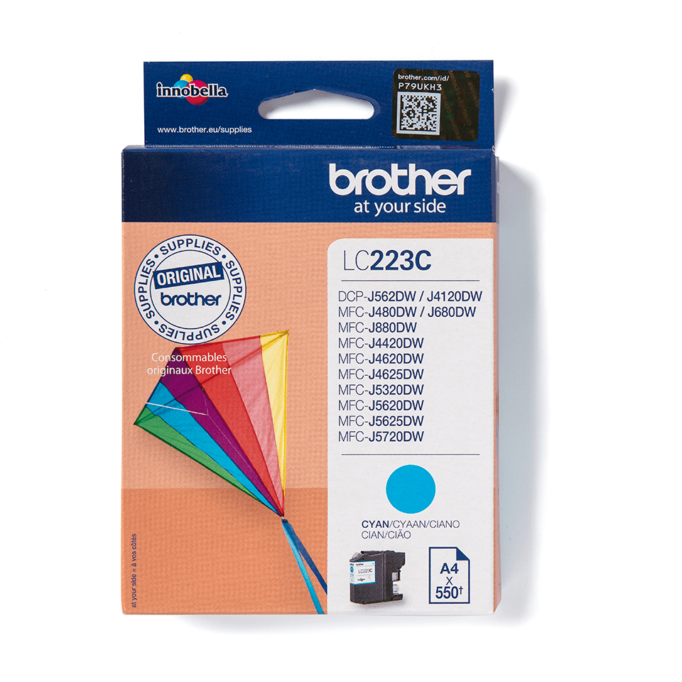LC223C Brother genuine ink cartridge pack front image