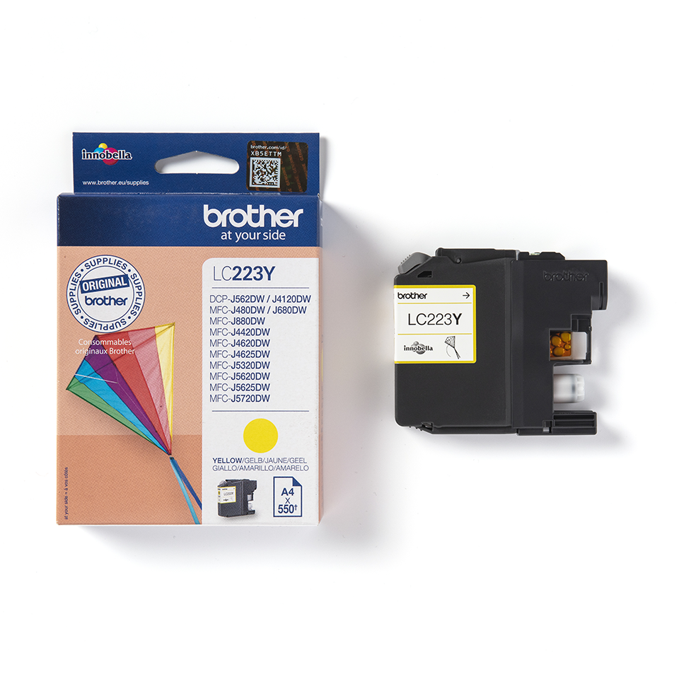 Original Brother LC223Y blækpatron – gul 3