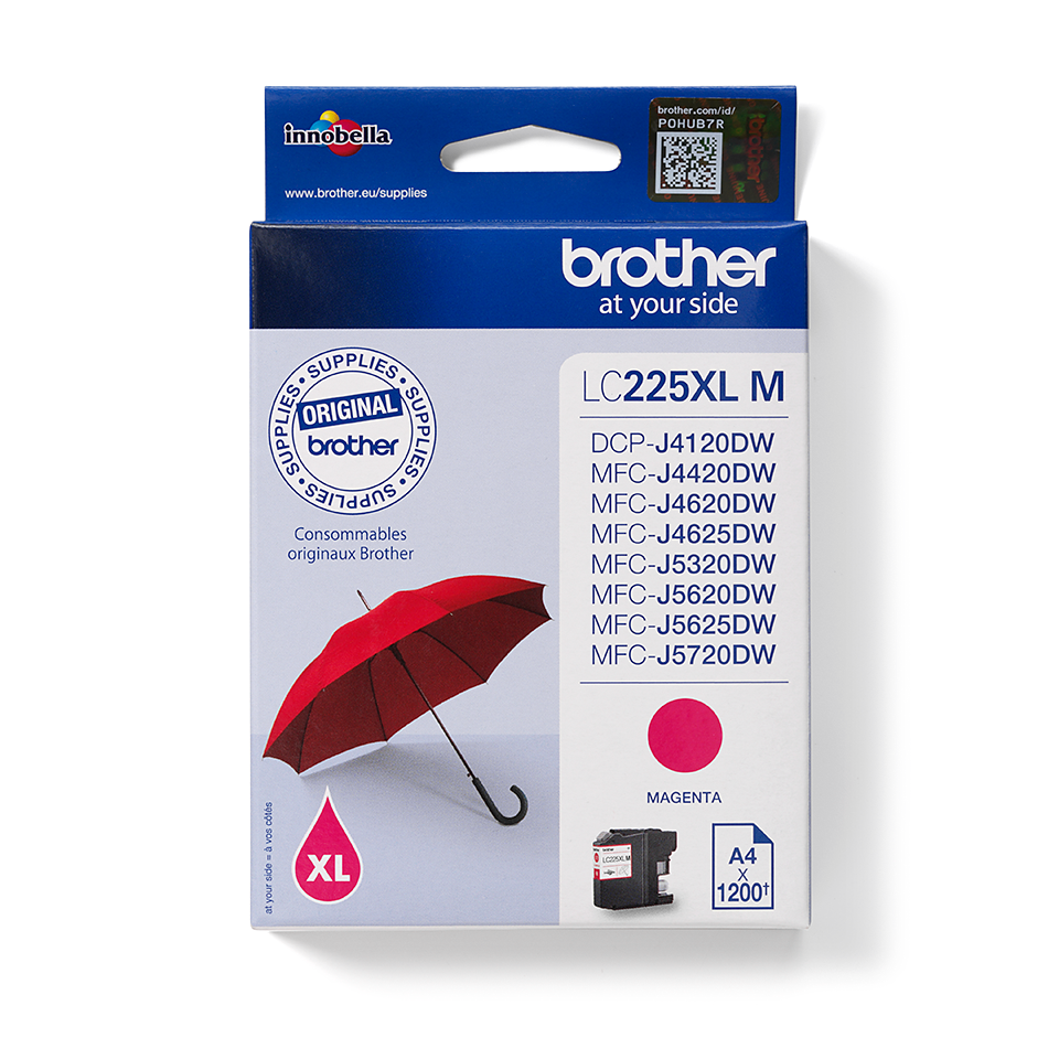 Brother LC225XLM høykapasitet blekkparton magenta 