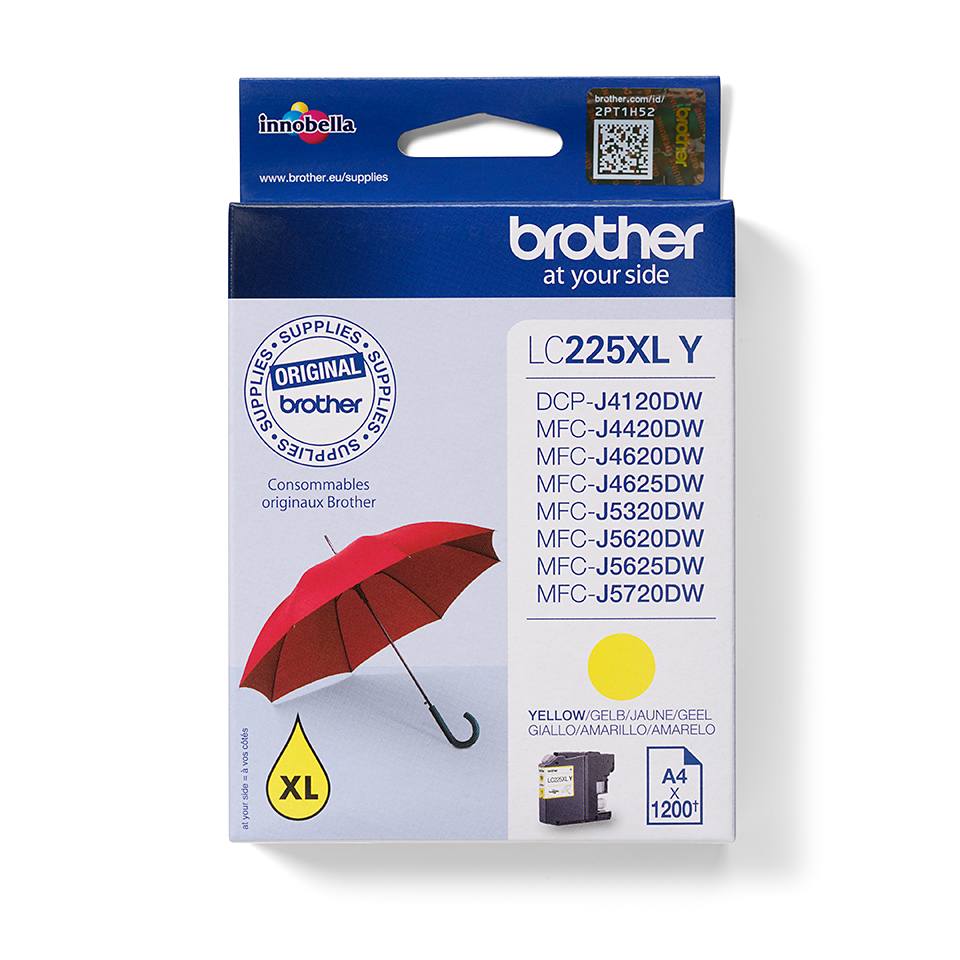 Brother LC225XLY gul XL-høykapasitet blekkpatron