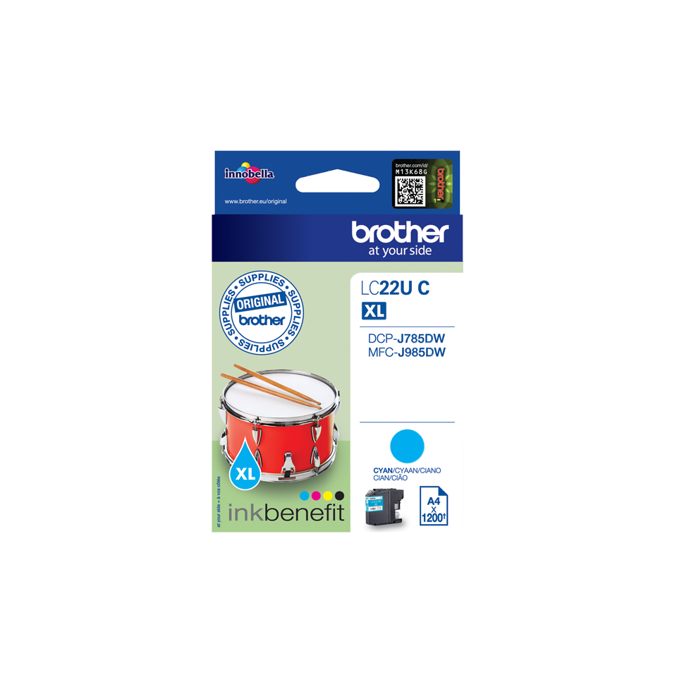 Genuine Brother LC22UC Ink Cartridge – Cyan 2