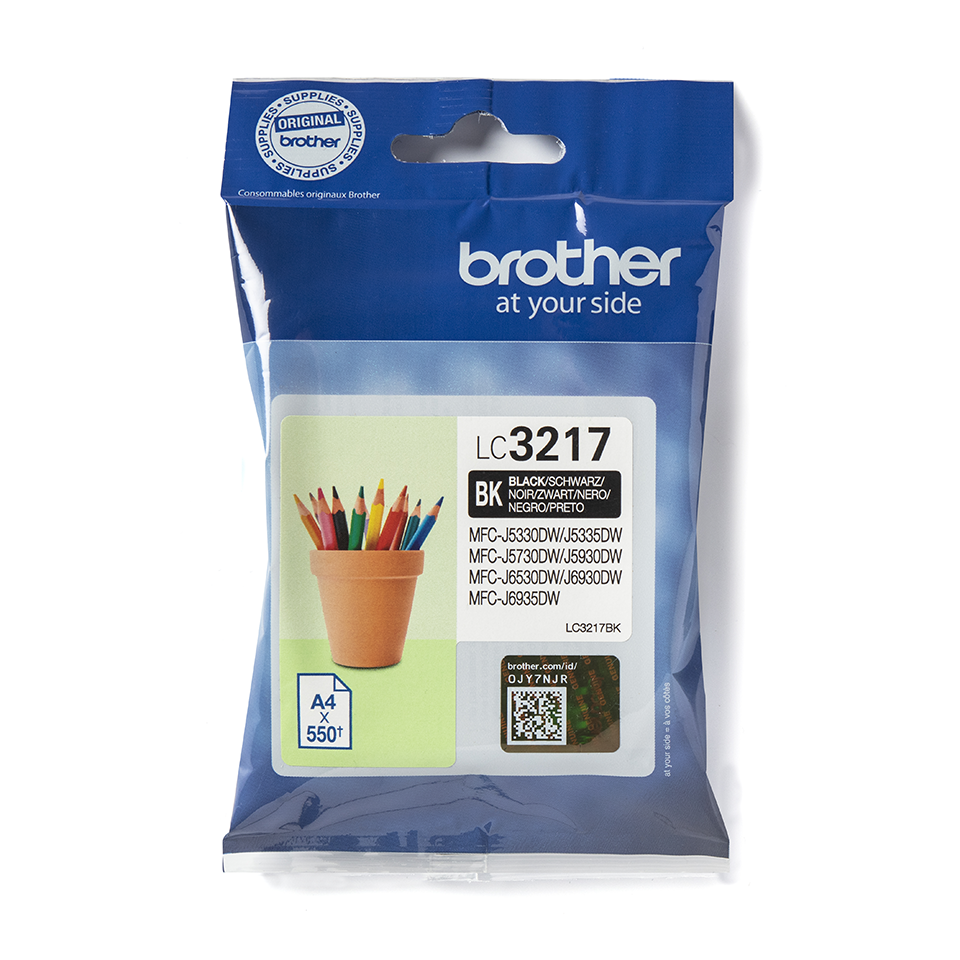 Brother LC3217BK sort blekkpatron i forpakning