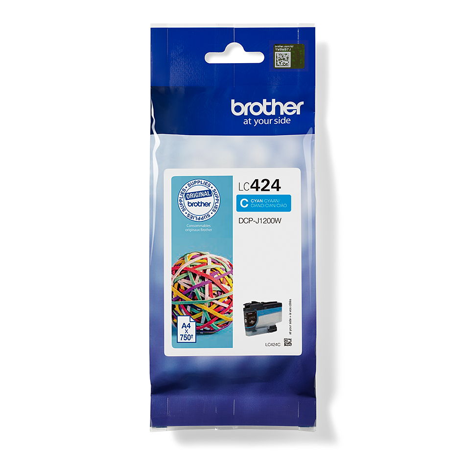 Brother original LC424C cyan blekkpatron i emballasje