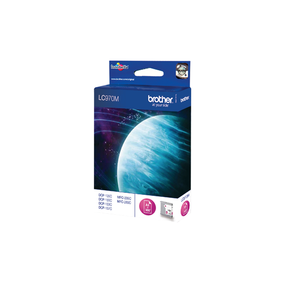 Brother LC970M magenta kertridž sa mastilom - pojedinačno pakovanje. Odštampa do 300 stranica. 2