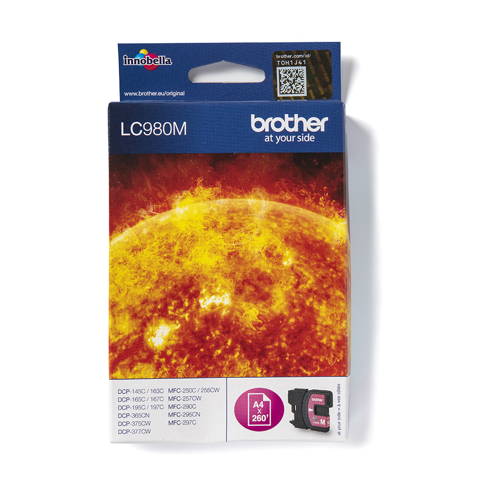 Оригинална мастилница Brother LC980M – червена