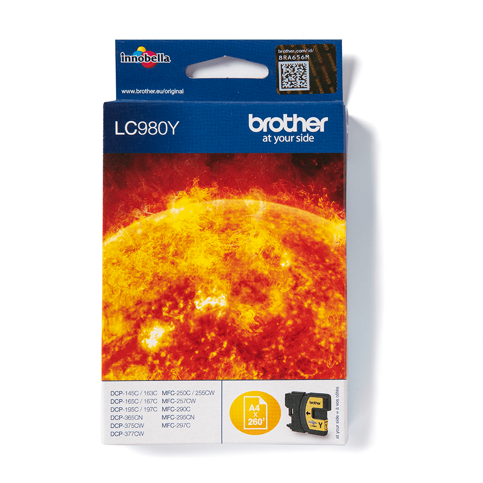 LC980Y Brother genuine ink cartridge pack front image