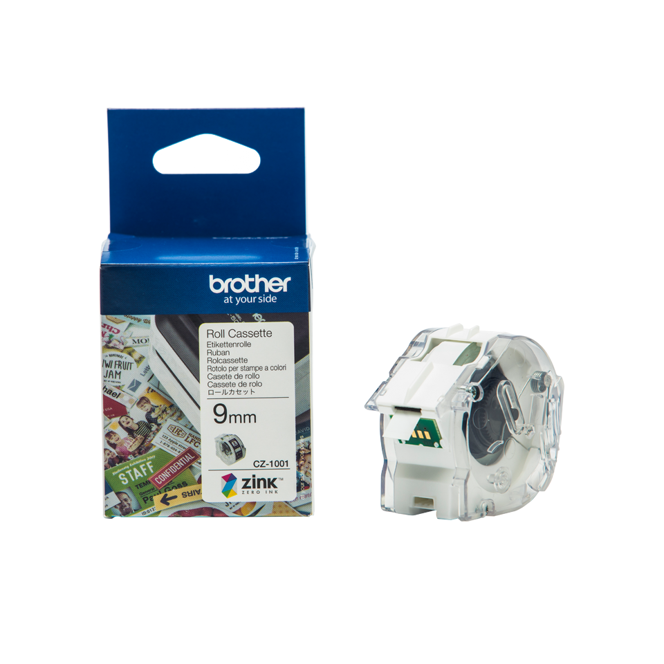 Rollo de cinta adhesiva para etiquetas a color CZ1001 Brother