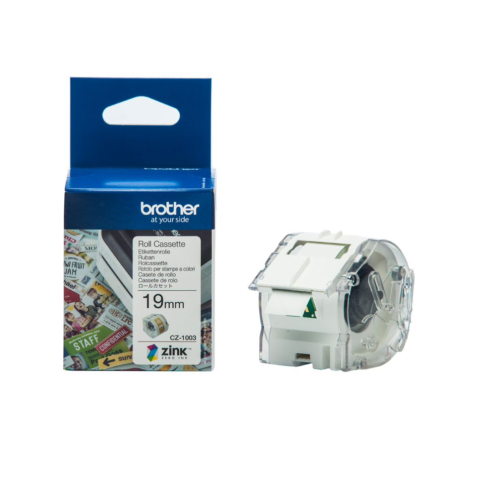 CZ-1003 19mm full colour label roll and box carton