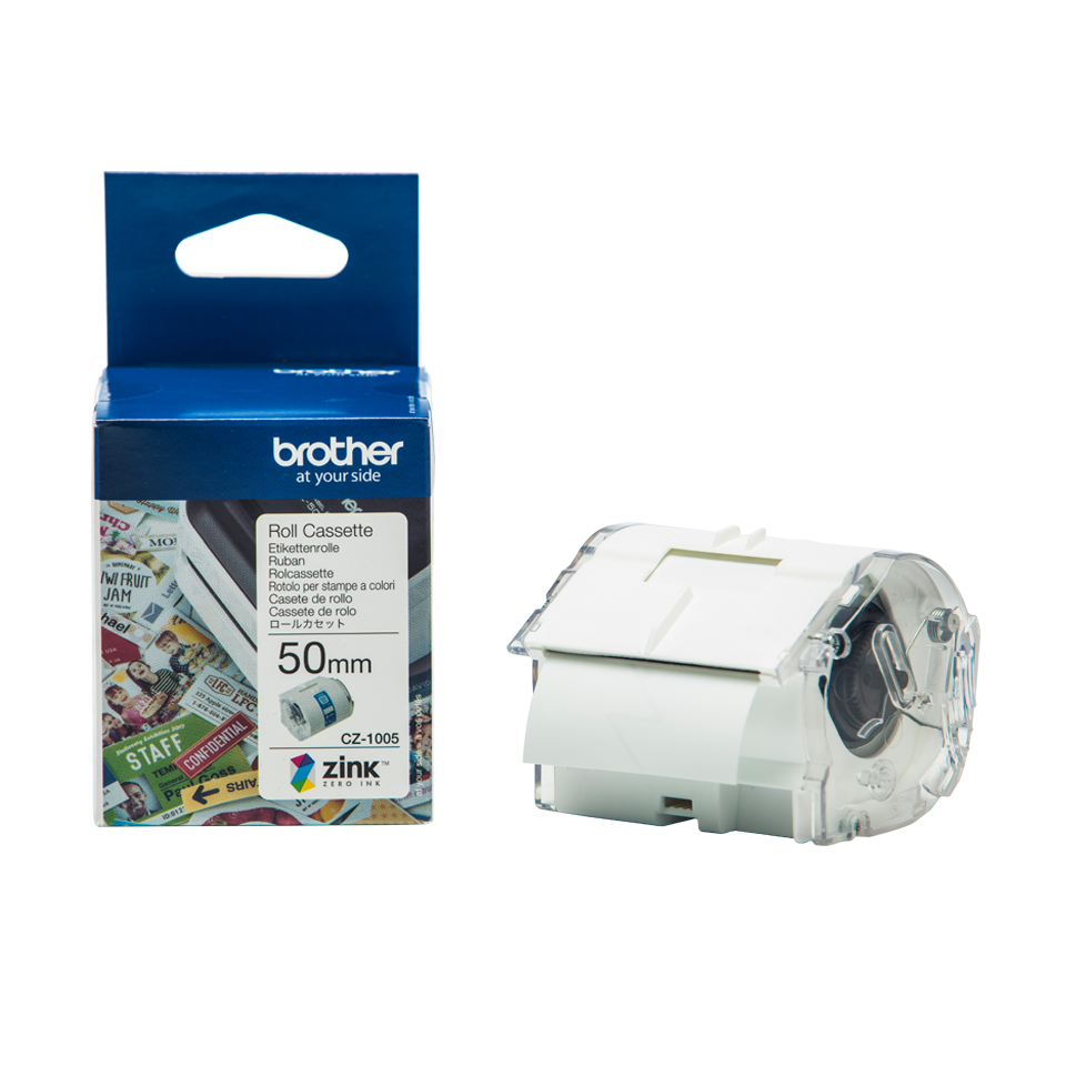 Rollo de cinta adhesiva para etiquetas a color CZ1005 Brother
