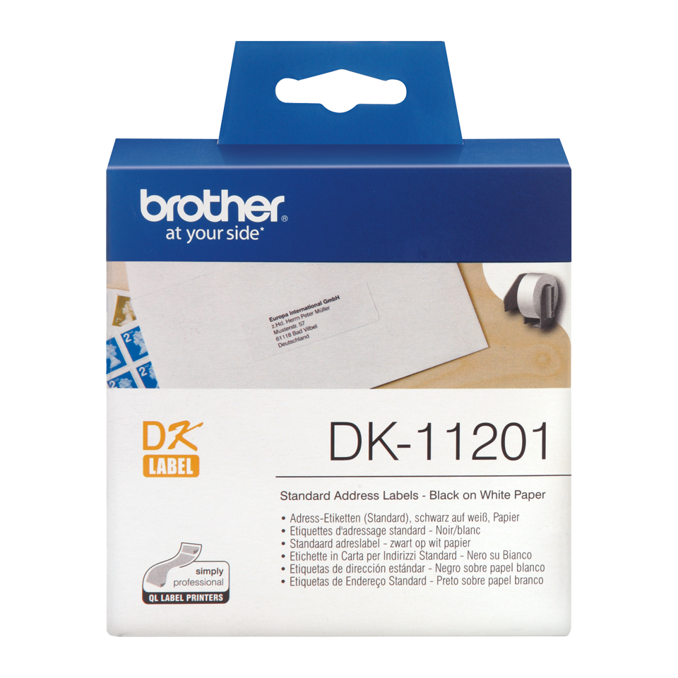 Originalus Brother DK-11201 etikečių ritinėlis – juodos raidės baltame fone, 29 mm x 90 mm 2