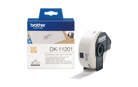 Genuine Brother DK-11201 Label Roll – Black on White, 29mm x 90mm
