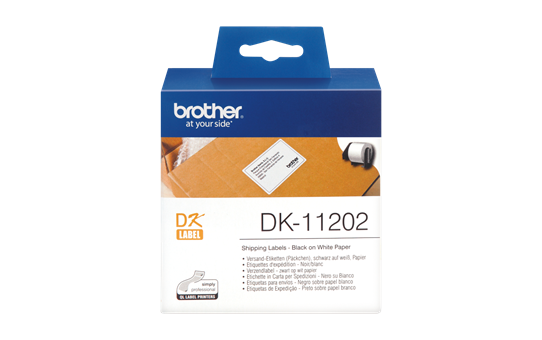  Brother DK11202: оригинальная лента для печати наклеек черным на белом фоне, 62 мм х 100 мм. 2