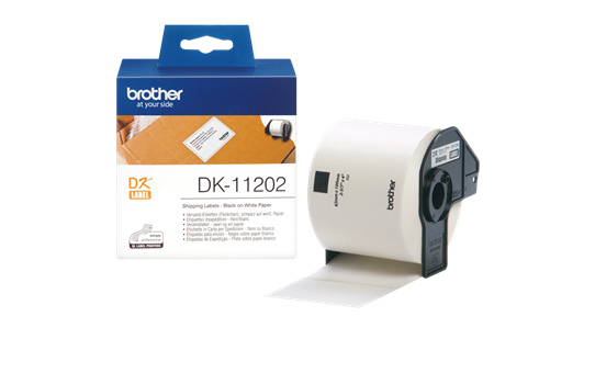 Genuine Brother DK-11202 Label Roll – Black on White, 62mm x 100mm