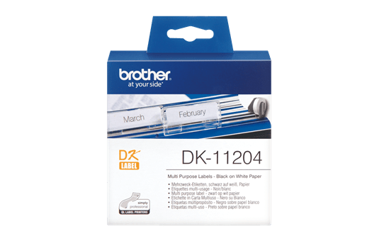 Brother original DK11204 etikettrulle, svart på vit, 17 mm x 54 mm 2