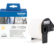 Genuine Brother DK-11234 Adhesive Visitor Badge Label Roll – Black on White, 60mm x 86mm