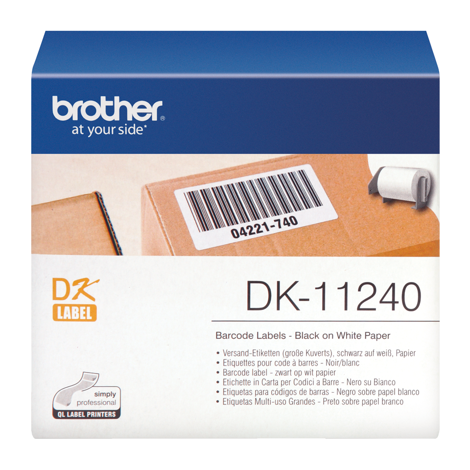 Originalus Brother DK-11240 etikečių ritinėlis – juodos raidės balatme fone, 102 mm x 51 mm 2