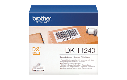 Original Brother DK11240 strekkodeetikett – sort på hvit, 102 mm x 51 mm 2