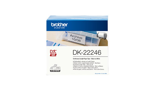 Eredeti Brother DK-22246 folytonos papírszalag tekercsben – Fehér alapon fekete, 103mm széles 2