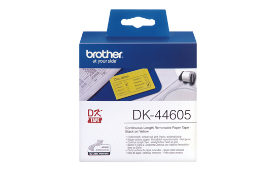 Brother DK-44605 Endlosetiketten – schwarz auf gelb 2