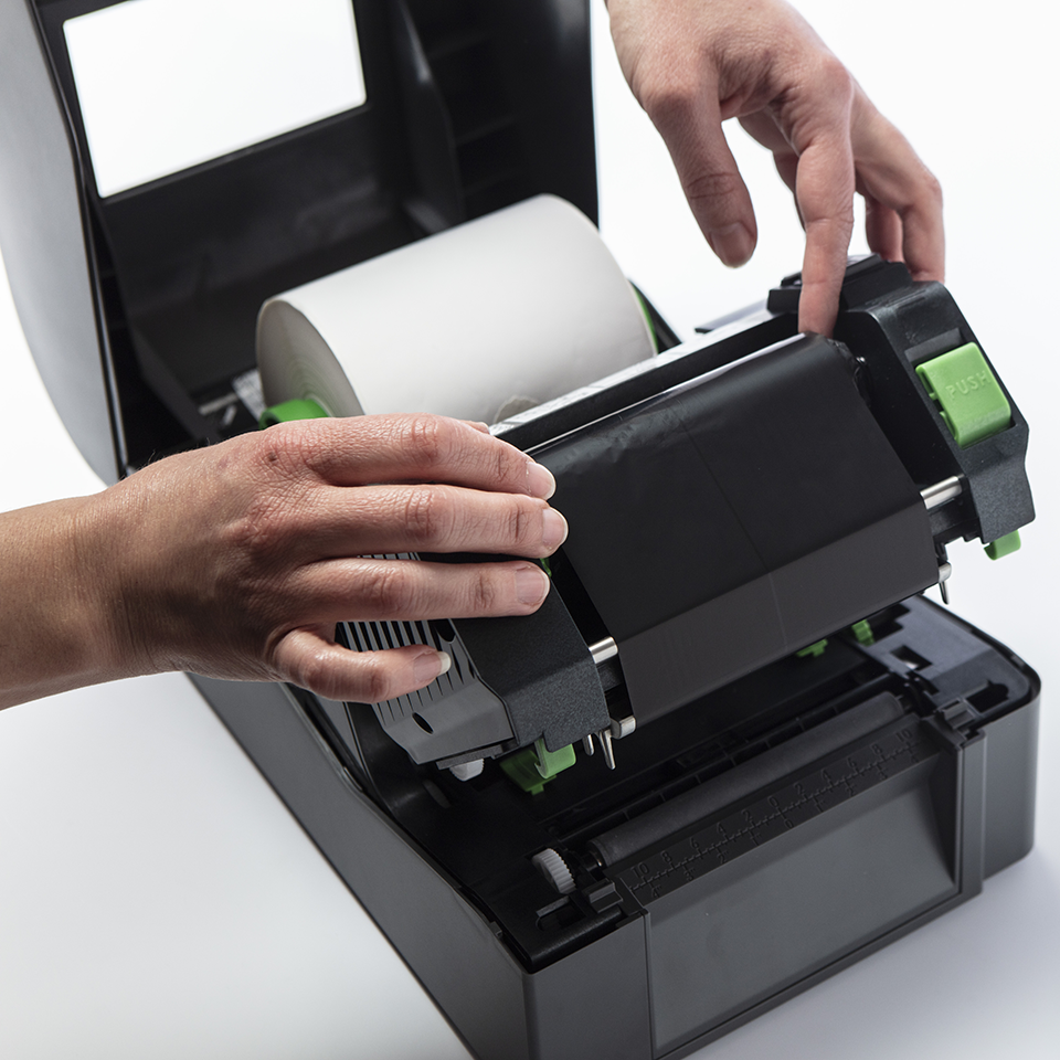 BSP-1D300-110 premium wax/resin thermal transfer lint met zwarte inkt 3