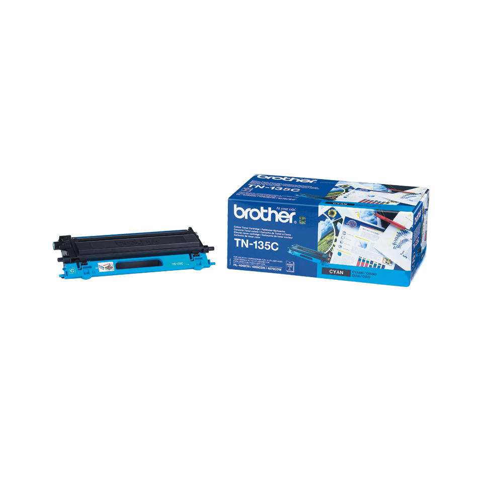 Brother original TN135C tonerkassett med hög kapacitet – cyan 