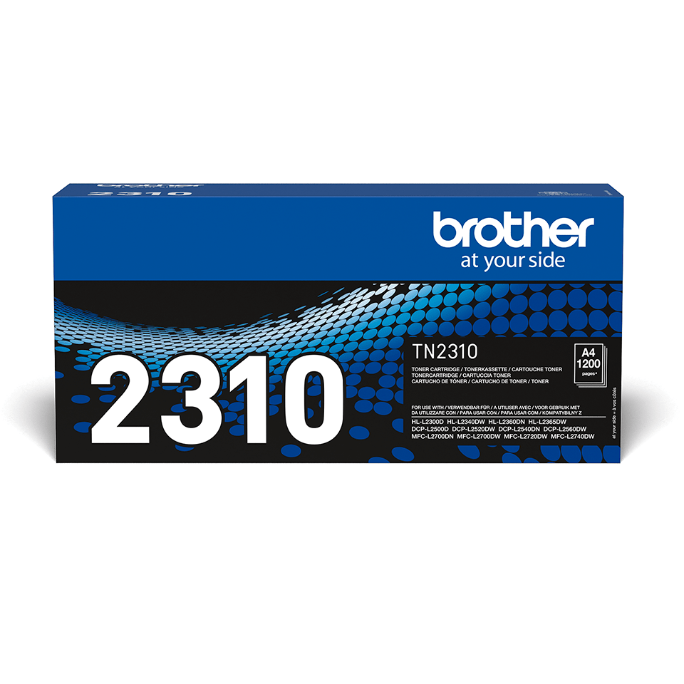 Brotherin mustan TN2310-laservärikasetin tuotepakkaus