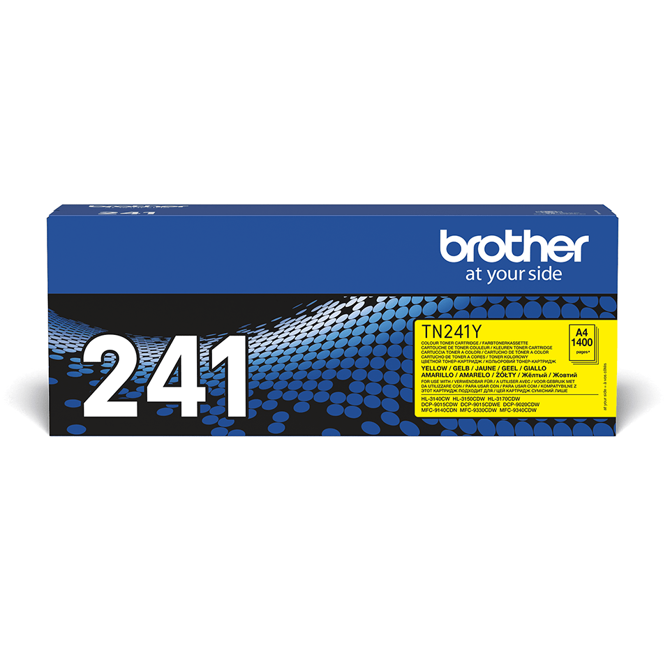 Brotherin keltaisen TN241Y-laservärikasetin tuotepakkaus
