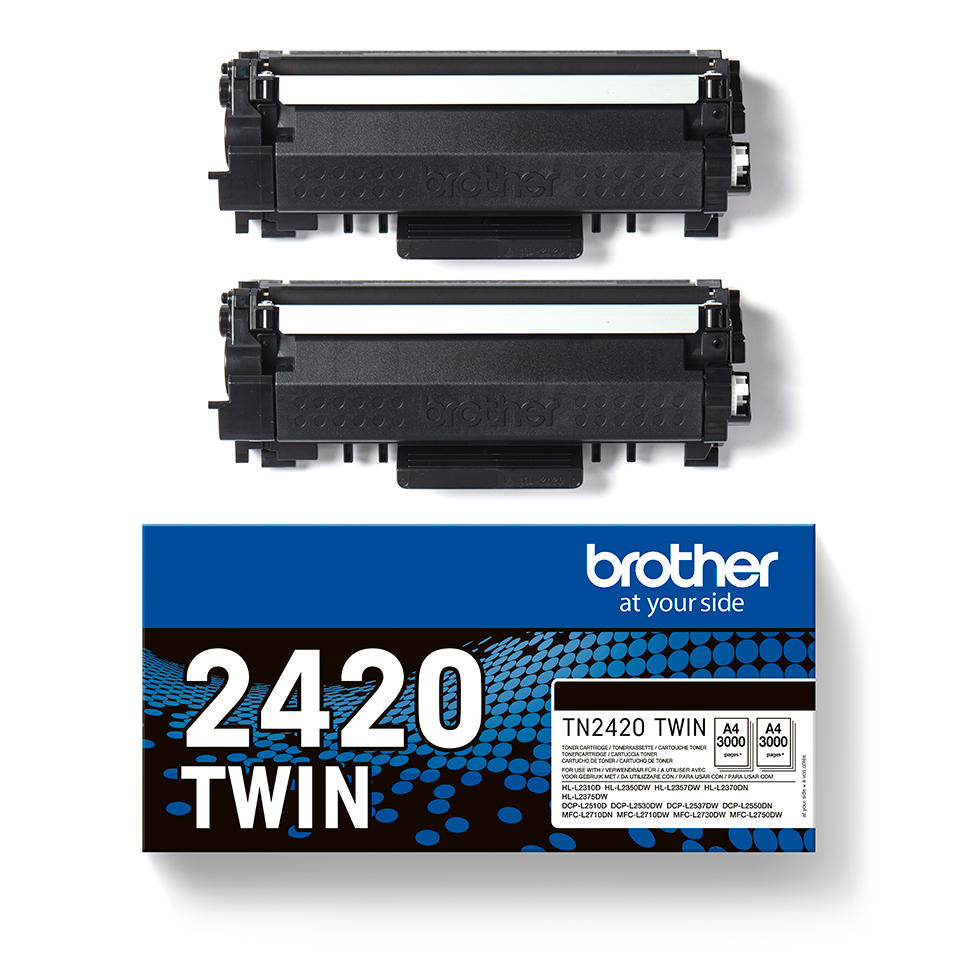 Brother TN2420TWIN, Pack 2 Cartuchos de tóner negro de larga duración