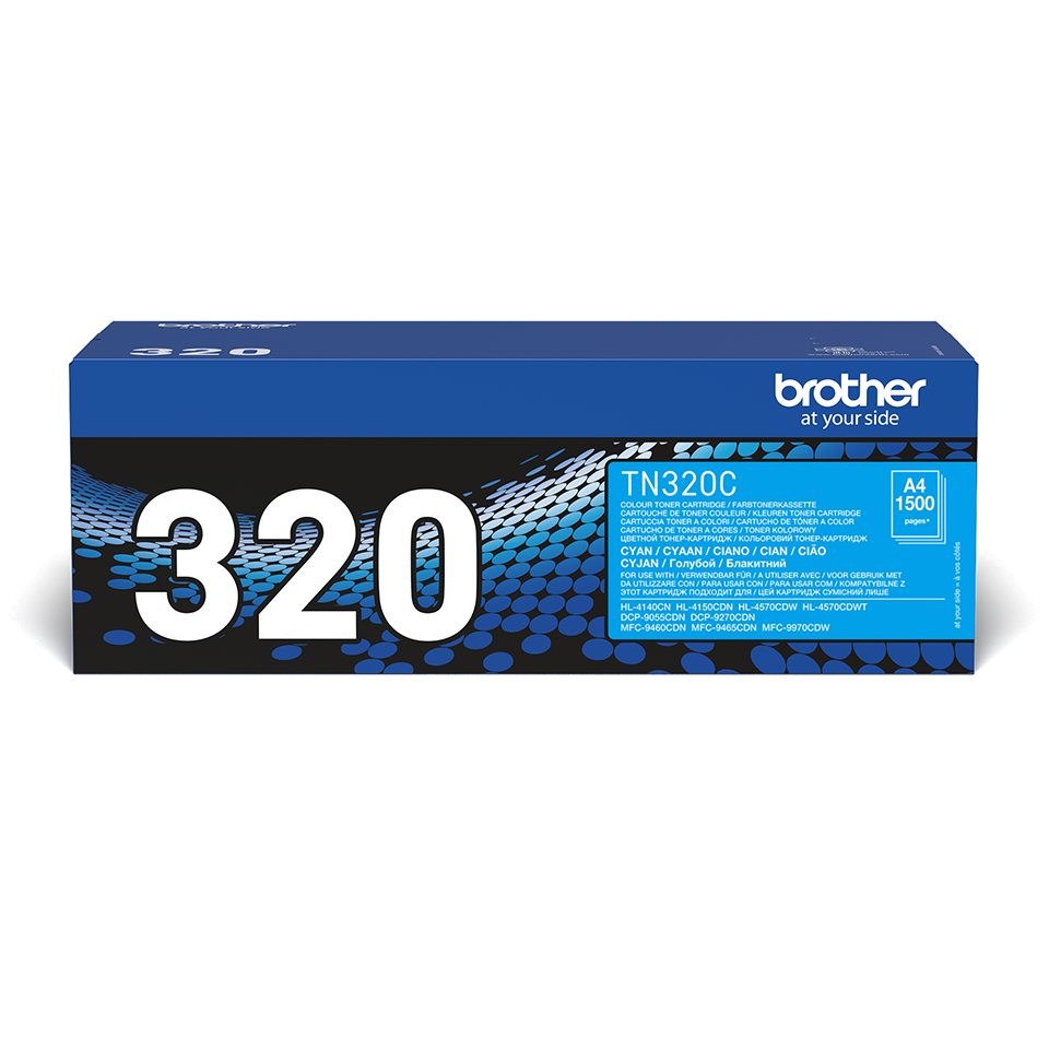 Brother original TN320C cyan toner i eske