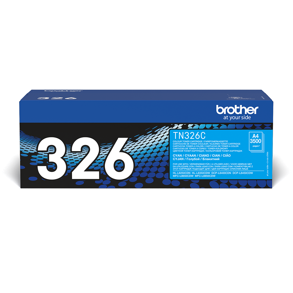 Originali Brother TN-326C dažų kasetė – Cyan spalvos 