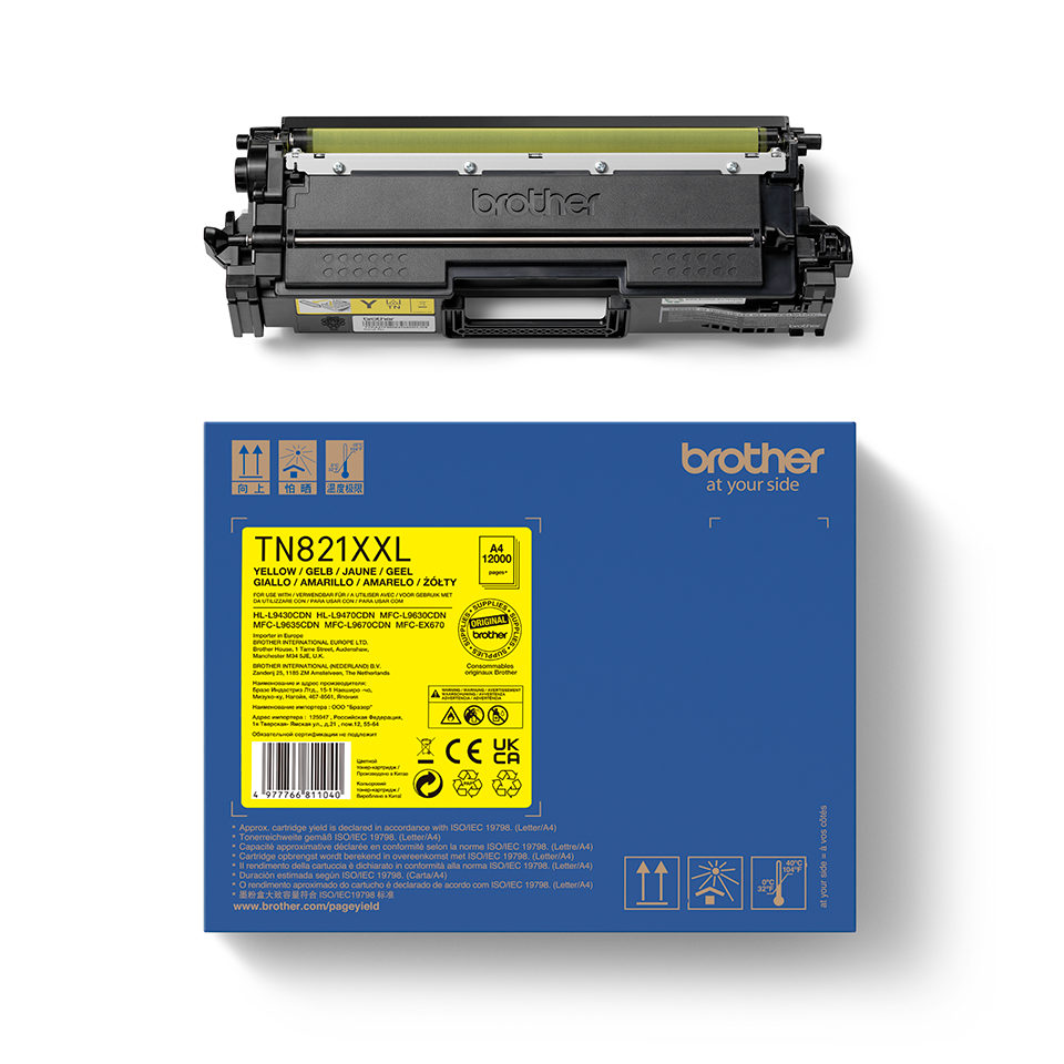 Genuine Brother TN821XXLY Super High Yield Toner Cartridge – Yellow 3