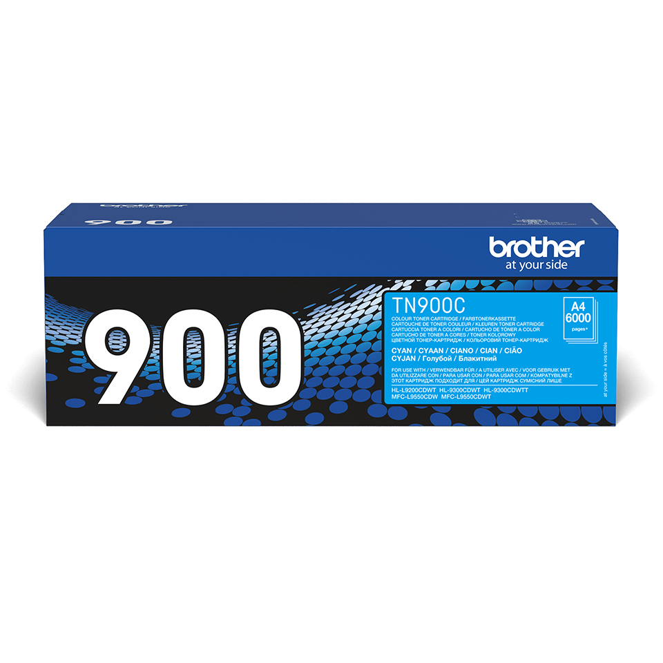 Brother TN900C super høykapasitet toner – cyan med og uten kartong