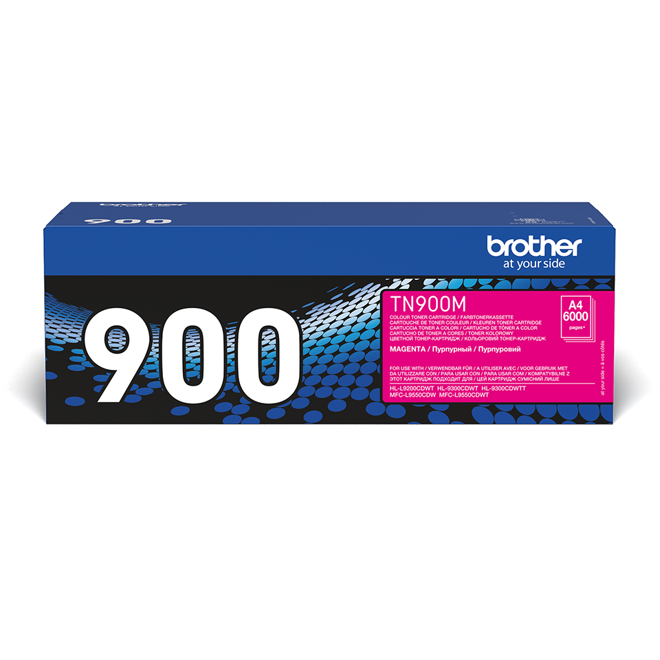 Brother original TN900M super høykapasitet toner magenta i eske front